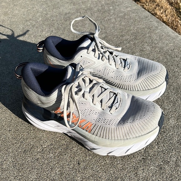 Hoka Shoes - Hoka One One Bondi 7 Women’s Running Shoe Lunar Rock Black Iris